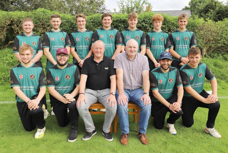 Hook and Llangwm Cricket Club with Sponsors Stuart Harris Electrical Contractor and GGT Thomas and Son Limited Mechanical Engineers